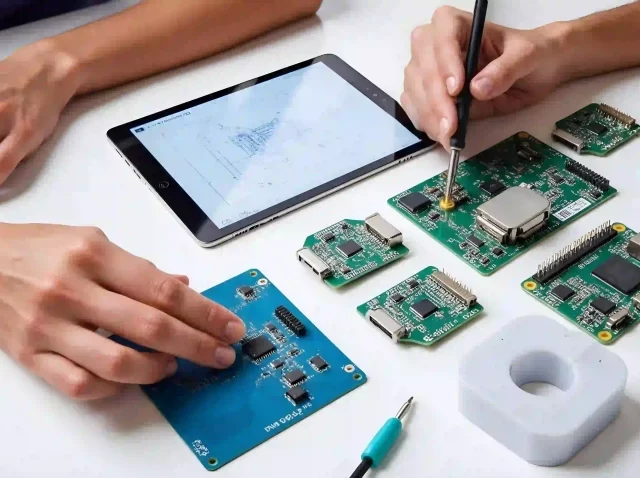 Engineers prototyping PCB boards for OEM and ODM product development