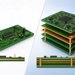Comparison of a single-layer PCB and a multilayer PCB showing their structural differences, layer stack-up, routing complexity, and electronic component density.